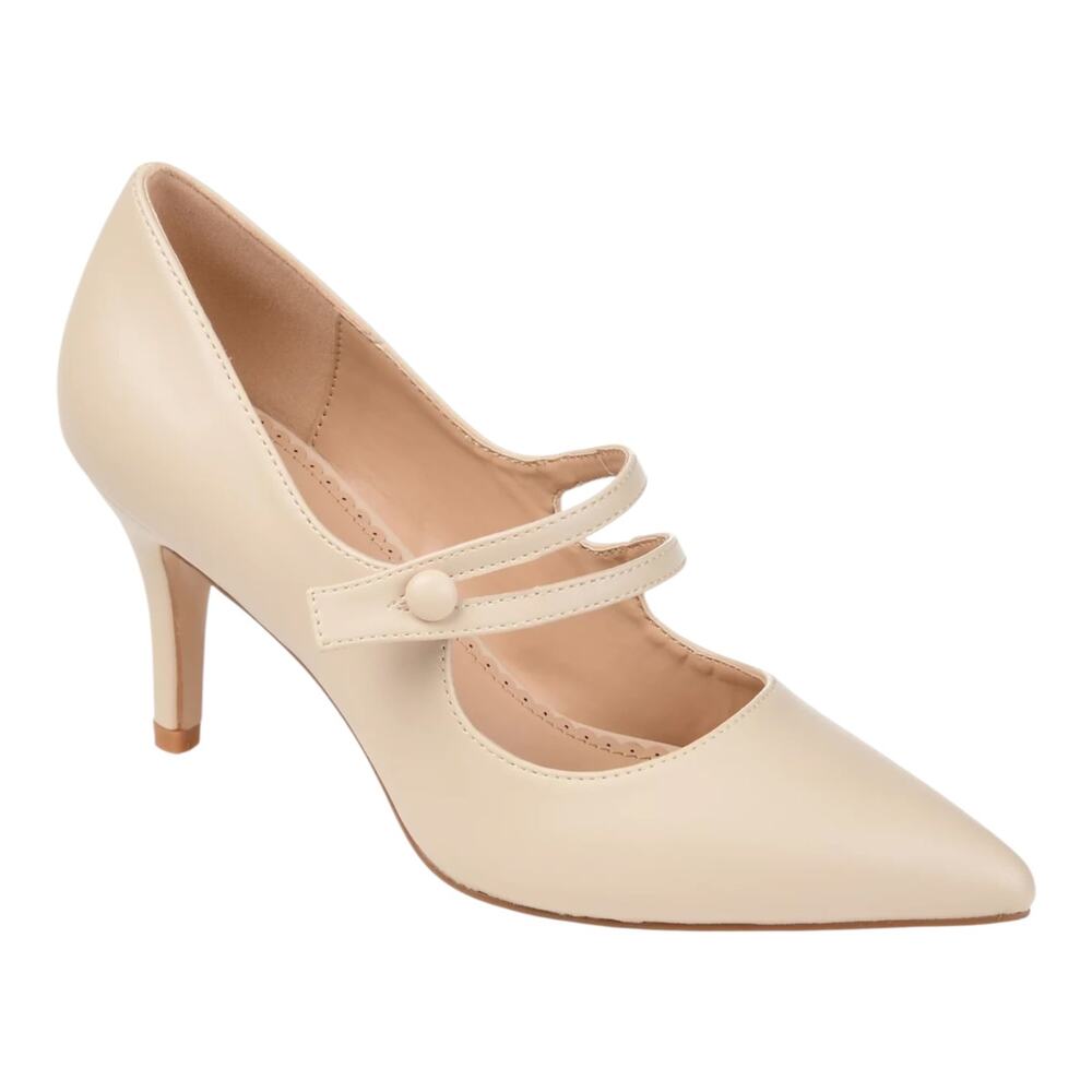 Journee Women's Sidney Mary Jane Pump Heels Ivory Size 9